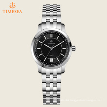 Women′s Silver Black Tone Dress Stainless Steel Quartz Watch 71175